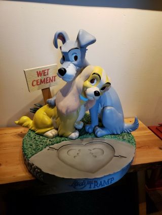 Lady And The Tramp " Wet Cement " Large Sculpture