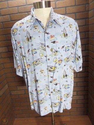 Pixar/disney Buzz Lightyear Toy Story Reyn Spooner Hawaiian Shirt - Size Medium
