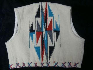 Vintage La Azteca Chimayo Sport Jacket Handwoven Wool Vest 3