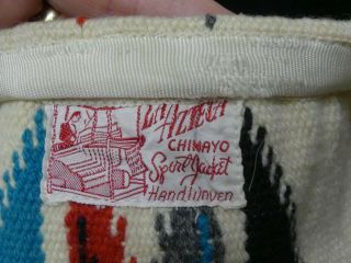 Vintage La Azteca Chimayo Sport Jacket Handwoven Wool Vest 6