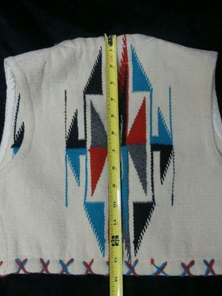 Vintage La Azteca Chimayo Sport Jacket Handwoven Wool Vest 8