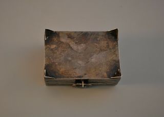 Vintage Navajo Indian Handstamped Sterling Silver Box w.  Hinged Lid 5