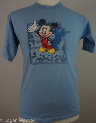 Mickey Mouse L Large T Shirt Comic Book Light Blue Runs Small