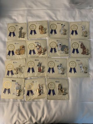 Disney D23 Expo Wdi Mog Dogs Best In Show Pin Le 300 Full Set 15 Pins In Hand