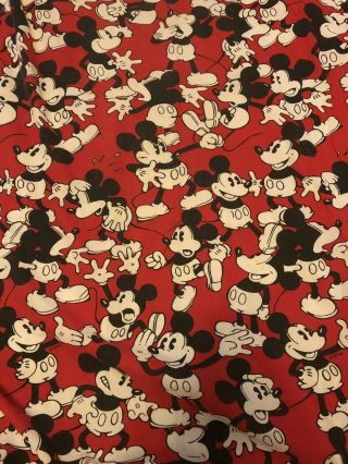 Vintage Mickey Mouse Twin Sheets Flat And Fitted Disney Bedding Cutters Fabric