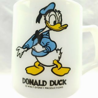 Vintage Milk Glass Donald Duck Walt Disney Productions Coffee Tea Mug Cup 12 oz 2