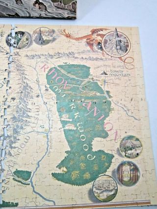 VINTAGE 1971 THE HOBBIT J.  R.  R.  TOLKIEN 2 - SIDED JIGSAW PUZZLE MIDDLE EARTH MAP 2