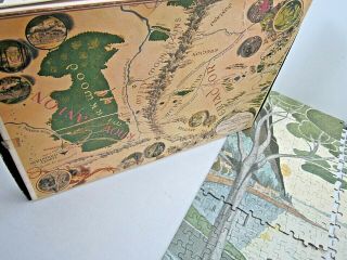 VINTAGE 1971 THE HOBBIT J.  R.  R.  TOLKIEN 2 - SIDED JIGSAW PUZZLE MIDDLE EARTH MAP 6