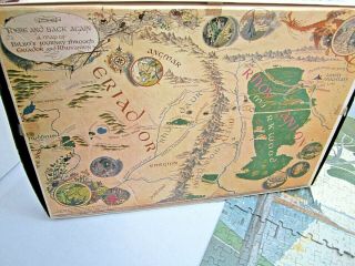 VINTAGE 1971 THE HOBBIT J.  R.  R.  TOLKIEN 2 - SIDED JIGSAW PUZZLE MIDDLE EARTH MAP 7
