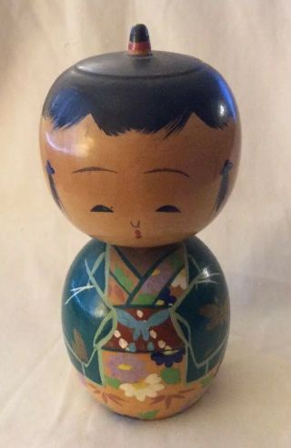 Vintage Japanese Wooden Kokeshi Doll Bobble Head Doll 5 Inches