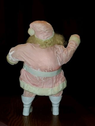 Vintage Harold Gale? 13 inch Santa In A Pink Suit A Gold Shirt & White boots 2