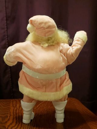 Vintage Harold Gale? 13 inch Santa In A Pink Suit A Gold Shirt & White boots 4