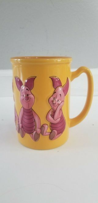 Disney Store Winnie The Pooh Piglet 3d Large 16oz Yellow Coffee Tea Mug Cup 5”
