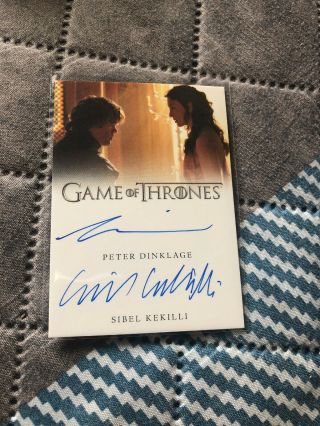 Game Of Thrones Inflexions Peter Dinklage & Sibel Kekilli Dual Auto Autograph