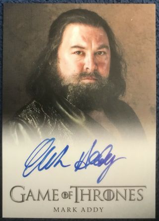 Game Of Thrones Season 1 One Mark Addy / King Robert Baratheon Autograph Auto