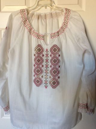 Embroidered Folklore Blouse/tunic Size Xl