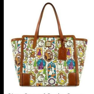Very Rare Disney Dooney & Bourke Beauty And The Beast Large Shopper Tote Bag Nwt