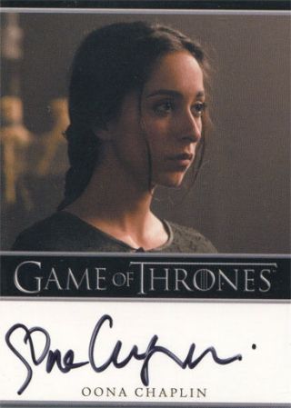 Game Of Thrones Season 4 Autograph Card Oona Chaplin As Talisa Maegyr