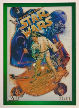 2019 Topps Star Wars Chrome Legacy Green Refractor Pc - 16 A Hope 10th 21/50