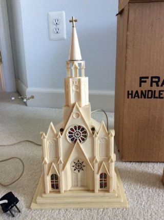 Vintage Christmas Paramount Raylite Electric Church Cathedral Music Lights - Box