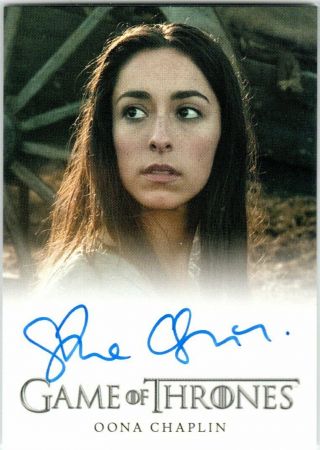 Game Of Thrones Season 3 Oona Chaplin Talisa Maegyr Blue Signature Autograph El
