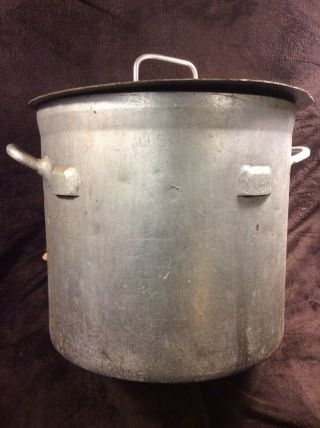 Huge Vintage Wwii Era U.  S.  Army Military Aluminum Pot 1940 Aco Tuco 27 Pounds