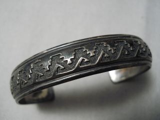 Authentic Vintage Navajo Patina Thomas Singer Sterling Silver Bracelet Old