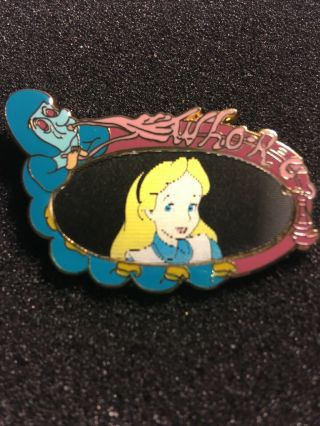 Disney Pin Alice In Wonderland Wdi Le 300 Lenticular Caterpillar & Alice Who R U