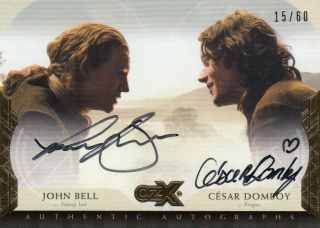 Czx Outlander - John Bell And Cesar Domboy Dual Autograph Card Cdjb 15/60