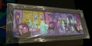 Rare Shag Disney Haunted Mansion 50th Anniversary 31 Ghosts Framed Signed Canvas