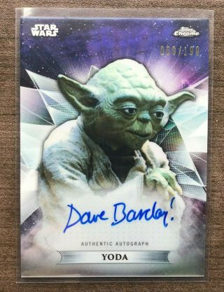 2019 Topps Star Wars Chrome David Barclay As Yoda Autograph 69/199