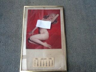 Marilyn Monroe Pinup Calendar With All The 12 Months Attached From 1954,  Framed.