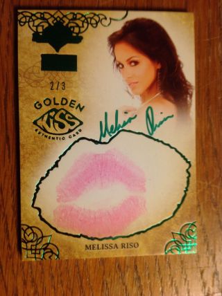 Melissa Riso 2013 Golden Kiss Gold Edition /3 Autograph Benchwarmer Card