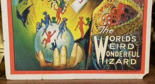 Vintage CARTER THE GREAT Weird Wonderful Wizard Magician Window Card Poster 6
