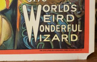 Vintage CARTER THE GREAT Weird Wonderful Wizard Magician Window Card Poster 7