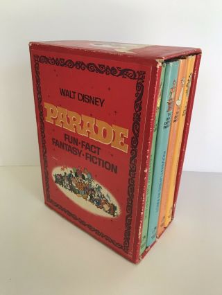 Walt Disney Parade Fun Fact Fantasy Fiction 1970 Hardback 4 Book Set