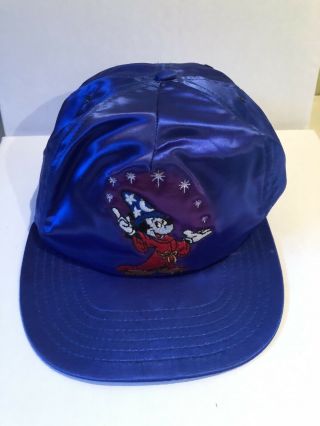 Vintage Disney Character Fashions Sorcerer Mickey Satin Baseball Cap Hat 80s