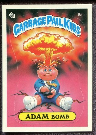 1985 Garbage Pail Kids - Adam Bomb - 8a Checklist Back