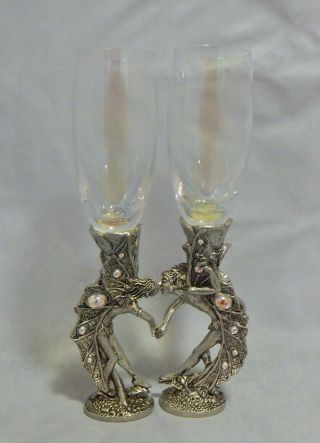 Fellowship Foundry Heart Male And Female Fairy Champagne Flutes