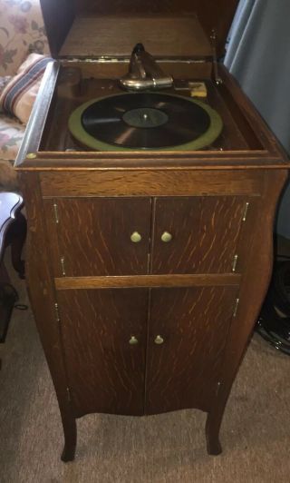 Victor Victrola Vv - X - A Rare Oak Phonograph Record Player