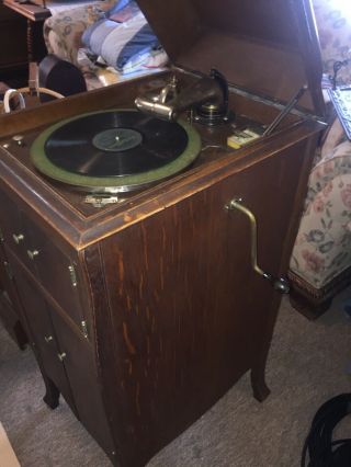 Victor Victrola VV - X - A RARE OAK Phonograph Record Player 6