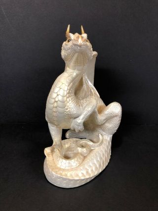 Windstone Editions Pearl White Scratching Emperor Dragon Extremely Rare 2