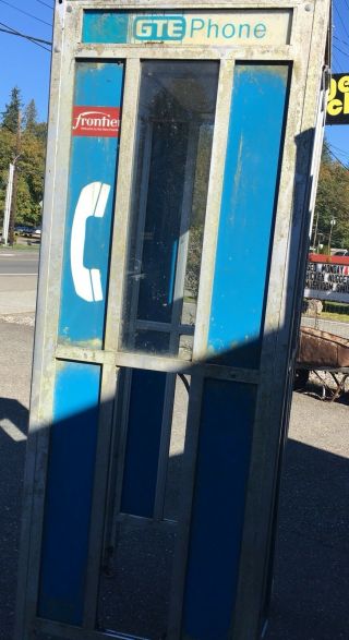 Vintage Phone Booth Fullsize Coin Payphone BLUE GTE Old Metal SHIPIT Telephone 2