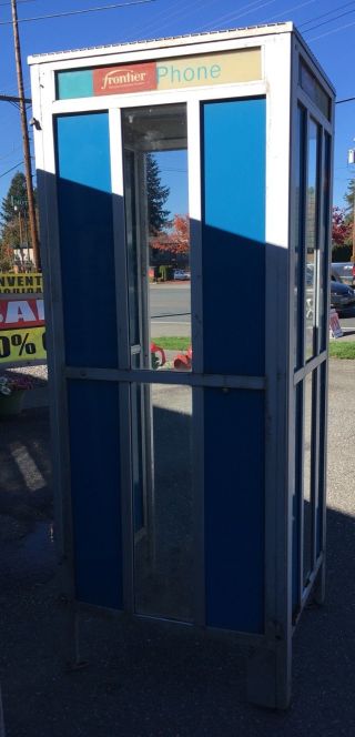 Vintage Phone Booth Fullsize Coin Payphone BLUE GTE Old Metal SHIPIT Telephone 3