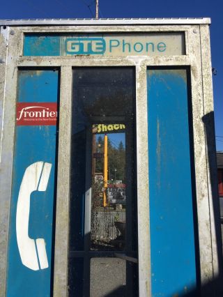 Vintage Phone Booth Fullsize Coin Payphone BLUE GTE Old Metal SHIPIT Telephone 8
