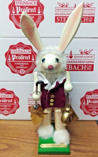 Signed Steinbach Limited Edition White Rabbit - Alice In Wonderland Nutcracker