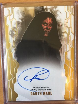 Darth Maul Gold Autograph Card Ray Park 25/25 2017 Topps Star Wars Masterwork