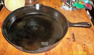 Rare Wapak 12 Cast Iron Skillet With Heat Ring Sits Flat No Wobble