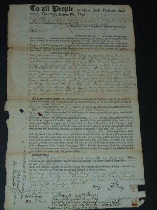 C.  1754 Colonial Natick Massachusetts Partially Printed Deed