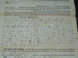 c.  1754 COLONIAL NATICK MASSACHUSETTS PARTIALLY PRINTED DEED 3